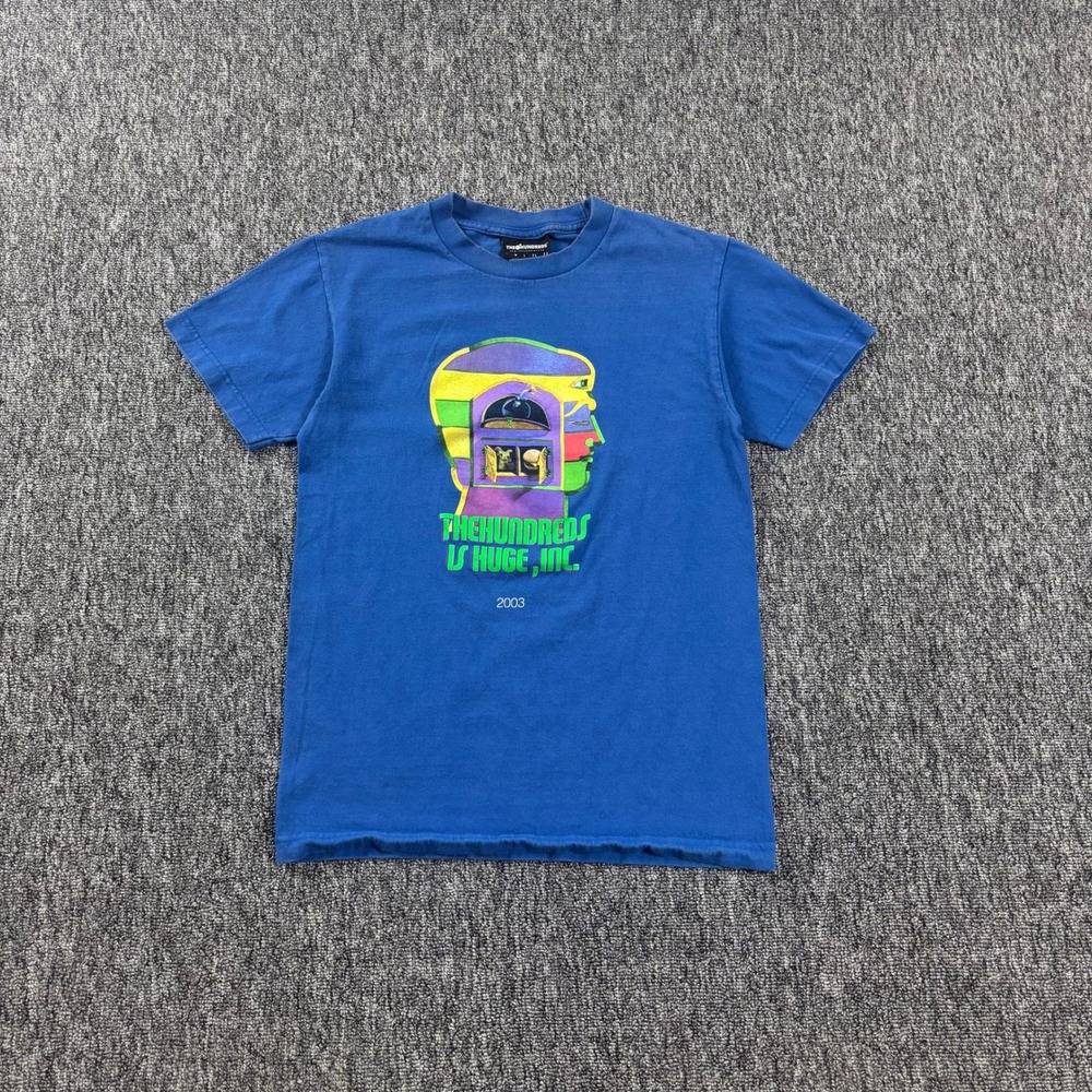 Vintage Skater Y2K The Hundreds Heavyweight Streetwear T-Shirt Blue Unisex Small